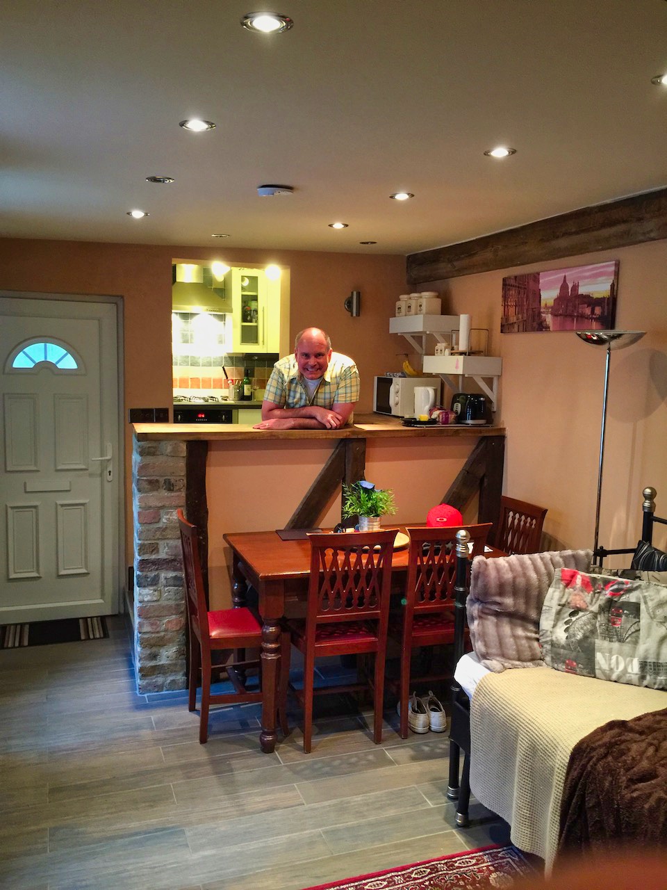 Brad in the kitchenette area
